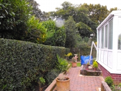 Finish of hedge and shrub trimming